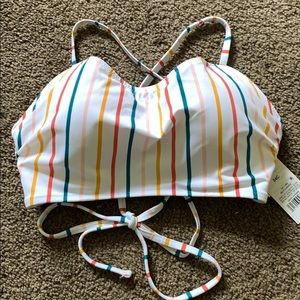 Multicolored Striped Bikini Top